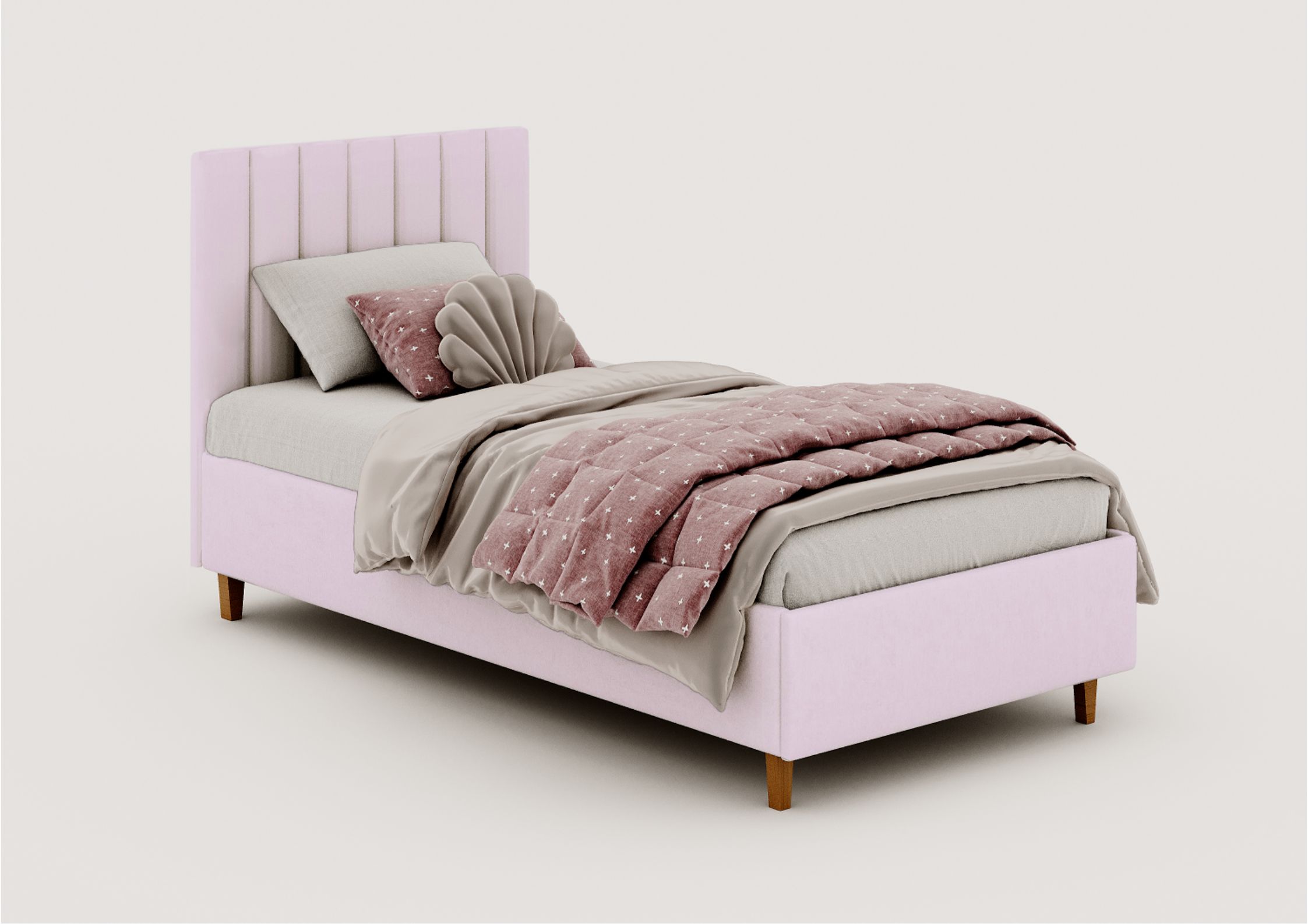 Różowe łóżko dziecięce 90x200cm